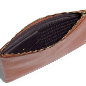 MADEWELL | Clutch Zip-Top Brown Leather Card Holder Wallet